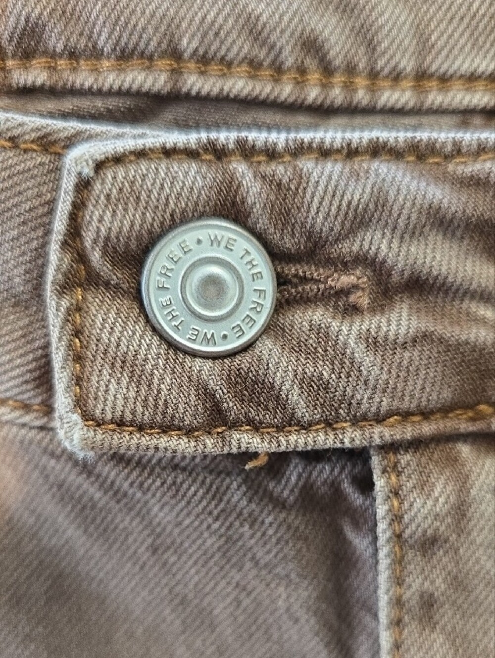 Free People Chestnut Brown Denim Mini Skort - Picture 7 of 8